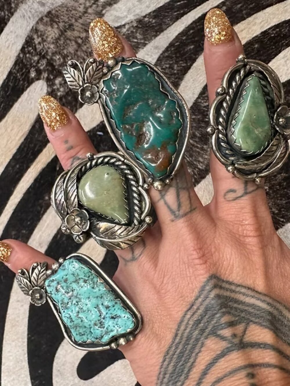 Art by Amy Labbe - Poseidon Turquoise Ring - Picture 2 of 2